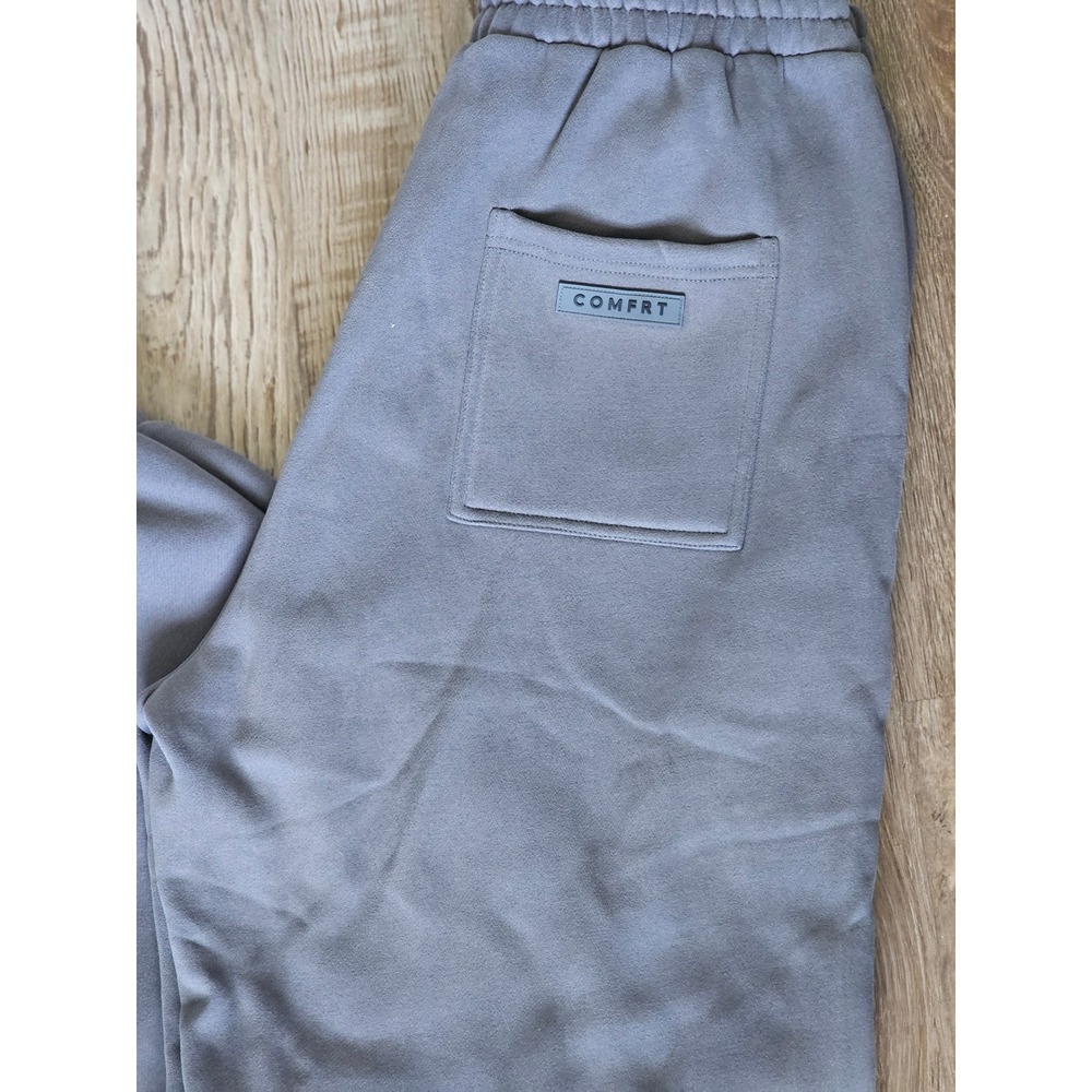 Comfrt Daily Fleece Sweatpants Grey High Waisted Joggers XL Oversized Loungewear - Picture 2 of 4